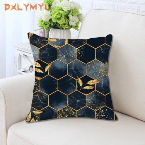 Geometric Pattern Cushion Plush Polyester Throw Pillow Colorful Hexagon Art Cushion Decorative Pillowcase No filler