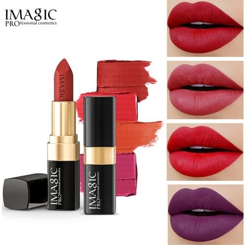IMAGIC 12 Colors Lipstick Cosmetic Beauty Waterproof Lips Makeup Lip Stick Fashion Red Velvet Lipstick