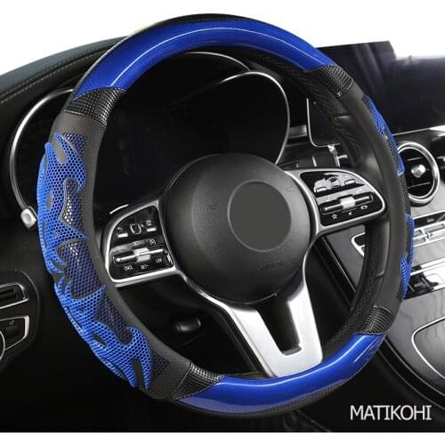 MATIKOHI Carbon Fiber Leather Car Steering Wheel Cover For Geely CK EC7 EC8 MK CK2 GC9 GC6 emgrand 7 X7 ec7 atlas MK