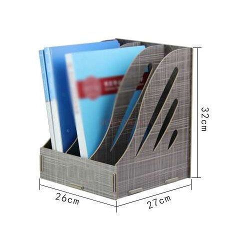 Creative wooden desktop book storage A4 vertical file data frame frame book shelf multi-layer data shelf