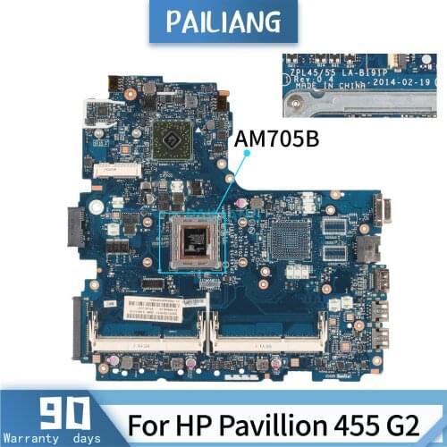 PAILIANG Laptop motherboard For HP Pavillion 455 G2 Mainboard Core AM705B TESTED ddr3