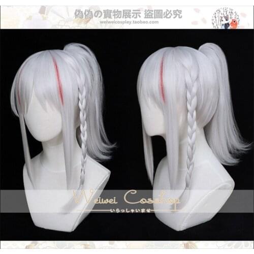 Game Arknights Unfettered Freedom Nian Cosplay Wig Women White Red Hight Temperature Fiber Hair Wig