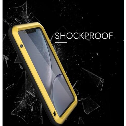 LOVE MEI Shockproof Silicone Metal Case For iPhone 11 Pro 5.8'' Powerful IP68 Waterproof Case For iPhone 11 Pro with Glass Film