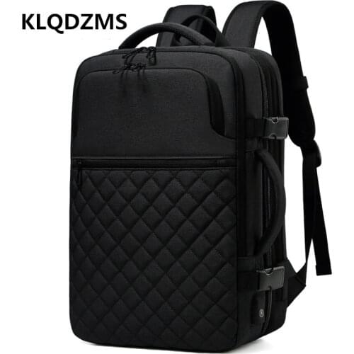 KLQDZMS Mens Backpack Business Travel Computer Bag Fashion Waterproof Backpack USB Charging For Teenager