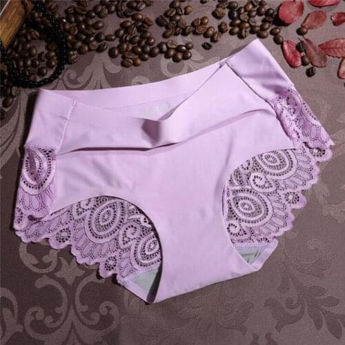 Sexy Lace Panties Seamless Women Underwear Briefs Nylon Silk For Ladies Bikini Cotton Transparent Lingerie