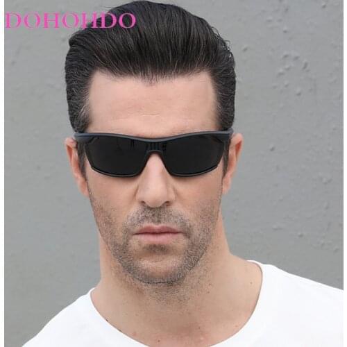 DOHOHDO Mens Polarized Night Driving Sunglasses Men Brand Designer Yellow Lens Night Vision Driving Glasses Reduce Glare Goggles