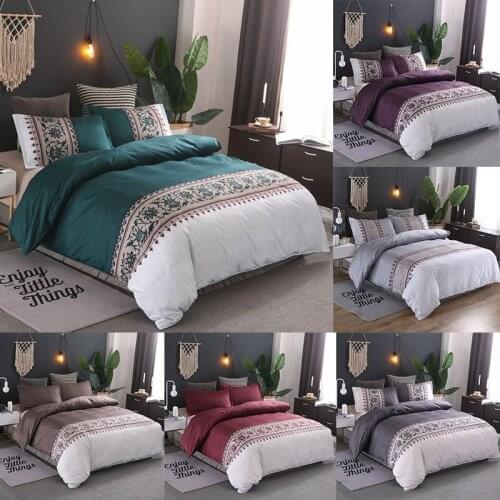 Floral Comforter Bedding Set Simple Flower Pattern Reactive Printing Queen King Size Duvet Cover Set Pillowcase Polyester Luxury