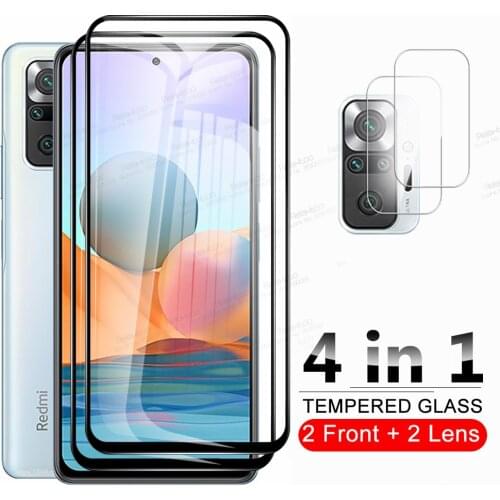 For Xiaomi Redmi Note 10 Pro Glass 4in1 Camera Protective Glas Xiomi Redme Nota 10Pro Note10 Not 10s Screen Protector Cover Film