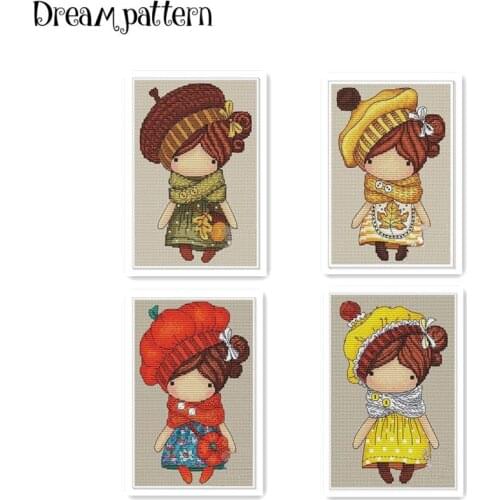 The magic girl cross stitch package cartoon doll baby 18ct 14ct 11ct cloth cotton thread embroidery DIY handmade Dreampattern