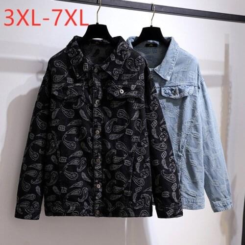 New Ladies Spring Autumn Plus Size Denim Jacket For Women Large Long Sleeve Cotton Loose Blue Black Coat 3XL 4XL 5XL 6XL 7XL