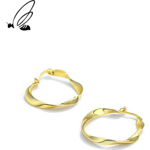 SSTEEL 925 Sterling Silver Hoop Earrings INS Style Fashion Gold S925 Earing For Women Funny Designer Accessories Fine Jewelry