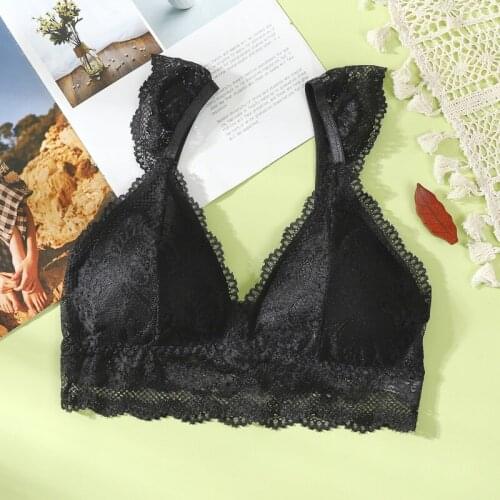 Seamless Deep V Lace Bra Women Wireless Push Up Thin Bra Underwear Lady Soft Sexy Underwear French Bra