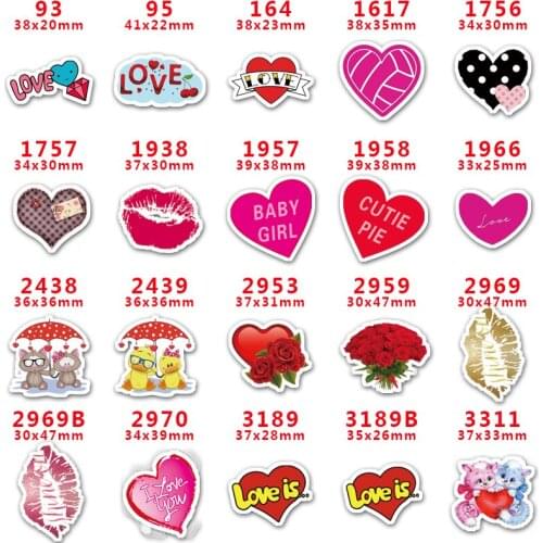 10 pcs Valentines Day Resin Flatback for Hair Bows Planar Resin Crafts Custom Resin for DIY Phone Decorations PR93