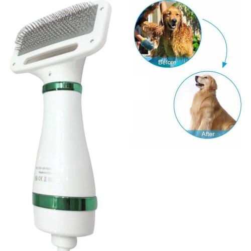 2-In-1 Portable Dog Dryer Dog Hair Dryer And Comb Brush Pet Grooming Cat Hair Comb Dog Fur Blower Low Noise