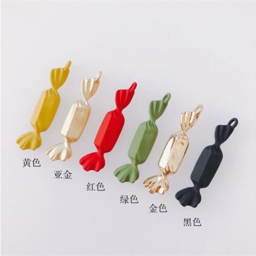 20pcs/lot new creative frosted candy charms connectors for diy earrings pendant jewelry making handmade accessories material