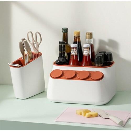 3 in 1 Kitchen Storage Rack Seasoning Box Organizer Spices Sauce Holder Shelf
