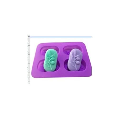 4 hole rectangle olive tree silicone cake mould soap mold baking tool