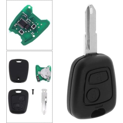 433MHz 2 Buttons Keyless Remote Auto Car Key Fob Shell Case with PCF7961 Chip and NE73 Uncut Blade for Peugeot 206 Models
