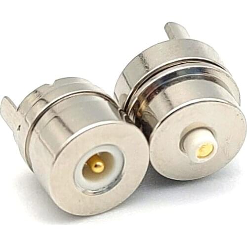 6mm 2Pin Magnet single Spring-Loaded Magnetic Cable Pogo pin Connector charge Power male female Probe 5-12V Solder Wire type