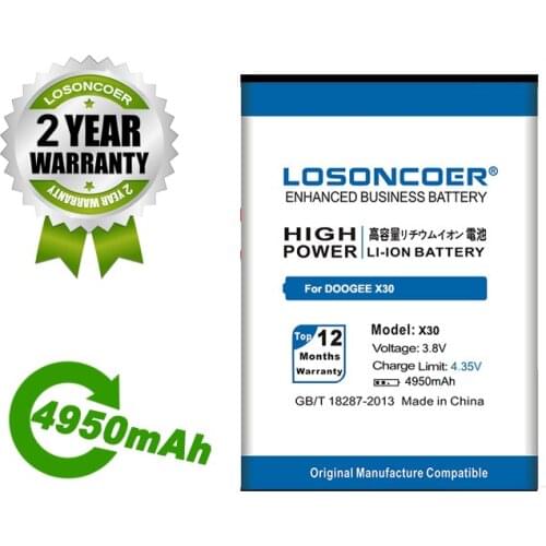 LOSONCOER Battery 4950mAh BAT17613360 For DOOGEE X30 Battery Mobile Phone