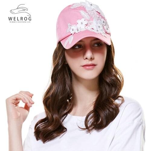 WELROG Embroidered Baseball Cap Rhinestone Denim Cap Fashion Hip Hop Hats Autumn Caps For Girls Boys Adjustable Elastic Caps