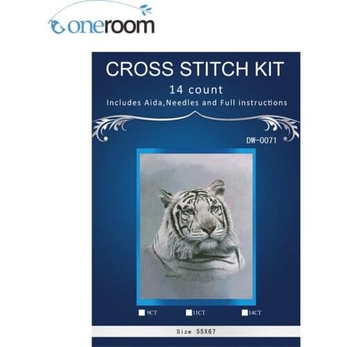 DW-0071 Tiger 01 Needlework Craft Full Embroidery DIY French DMC Quality Counted Cross Stitch Kit 14 ct3th