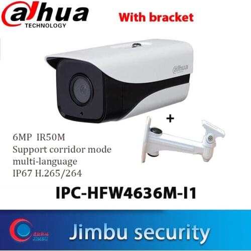 Starlight Dahua 6MP IPC-HFW4636M-I1 3DNR WDR Local Alarm H.265 IR50m with bracket multi-language Bullet ip camera