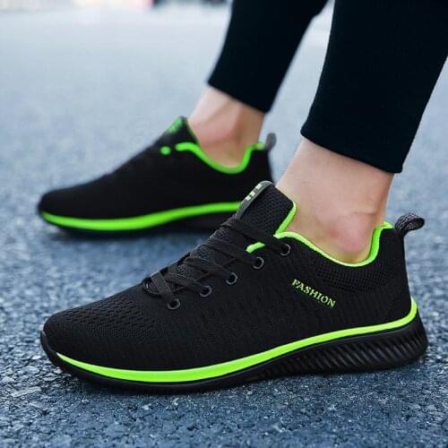 Big Size Lightweight Mens Sneakers Women Basket Running Man Basket De Sport Shoes Man Summer Sports Black Green Snickers D-438