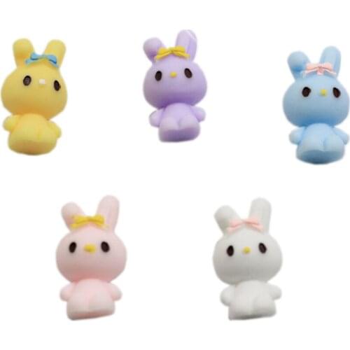 Cute Rabbit Miniature Resin Craft Bunny Ornament Garden Supplies Home Figurine Animal Garden Ornament Miniature