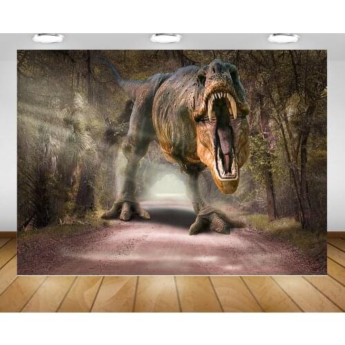 Mocsicka Dinosaur Photography Backdrop Jungle Forest Children Birthday Background Tyrannosaurus Rex Jurassic World Photo Shoot