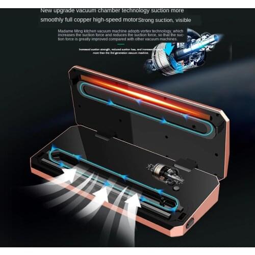 Powerful motor vacuum packaging machine intelligent panel of household dry and wet commercial small food vacuum sealing machine