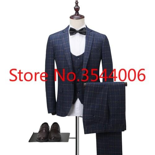 2019 blue Men Wedding Suits Slim Fit 3 Pieces Tuxedo Groom men floral suits wedding mens suit men suit