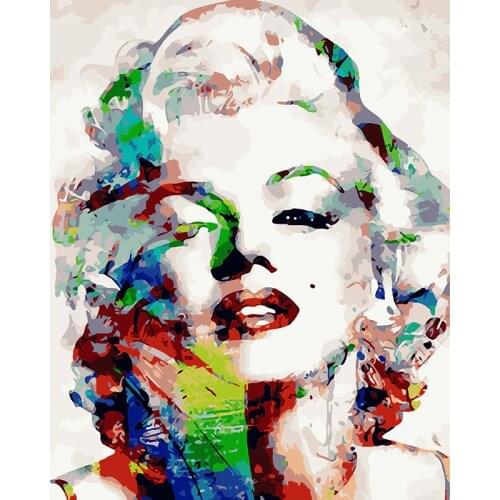 Painted Marilyn Monroe Figure DIY Digital Painting By Numbers Modern Wall Art Oil Painting Holiday Gift Home Decor Big Size