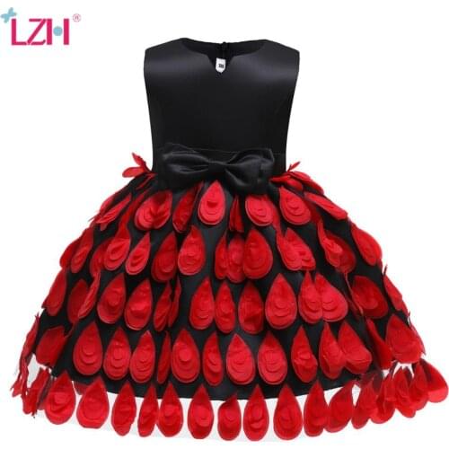 LZH Elegant Children Princess Dresses For Girl Evening Party Dress Flower Girls Wedding Dress Kids Dress Girls Christmas Costume