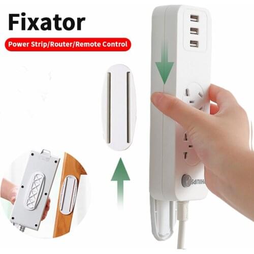 Punch-free Wall-mounted Plug-in Board Router Line Board Socket Holder Adhesive Holder Without Perforation Install Bottom Board