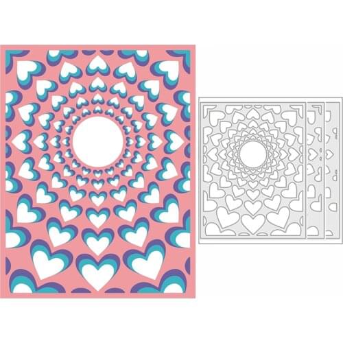 New 2021 Layering Hearts Circle Panel Metal Cutting Dies for DIY Scrapbooking and Card Making Decor Embossing Craft No Stamps