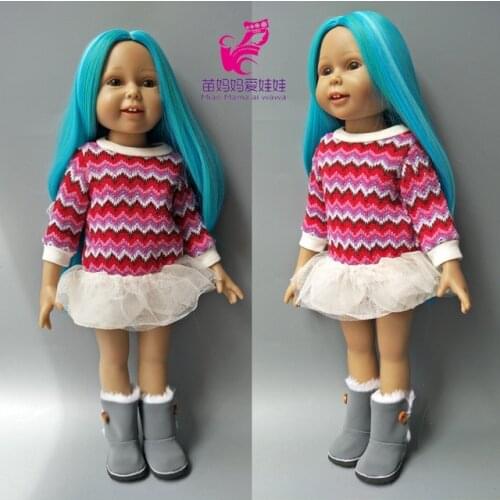 Straight long Hair Wig for 18" Doll dress up Making Party Accessory Hair Replace