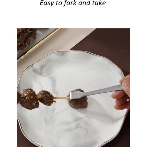 304 Stainless Steel Tableware, Barbecue, Meat Fork, Skewer, Meat Fork, Outdoor Picnic, Public Barbecue Accessories