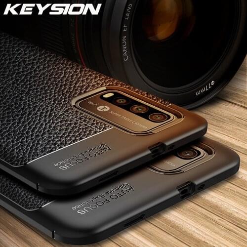 KEYSION Shockproof Case for Xiaomi POCO M3 M2 F2 Pro luxury leather texture soft silicone Phone Back Cover for POCO C3 X3 NFC