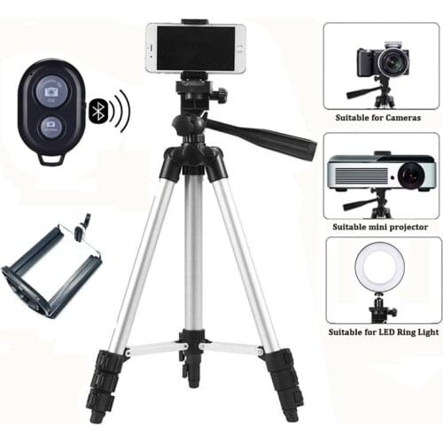 35-106cm Adjustable 3110 Phone Tripod Stand Holder Clip Set for iphone X 7 DSLR Camera Cellphone Tripode Para Movil With Remote