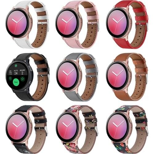 UTHAI 20mm Genuine leather watchband For Samsung Galaxy Watch 42MM Active 2 S2 Watch strap Quick Release watch accessories