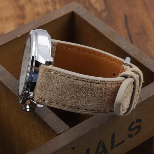 Handmade Leather Watchband 18mm 20mm 22mm 24mm Vintage Suede Watch StrapReplacement Tan Gray Beige Color for Men Women Watches