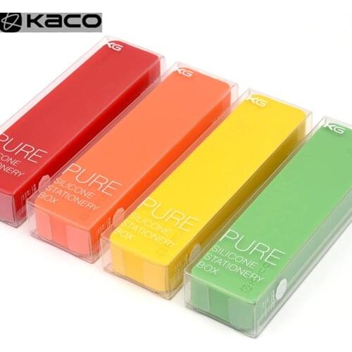 KACO Soft Stationery Box Colorful Silicone Pencil case Multi function with Color Pen Pens for Children Student Office
