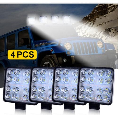 LED Word Light Car Spotlight 48W 12v Led Light Bar Off Road For 4x4 Truck Car SUV Strobe Light Car Accessorie