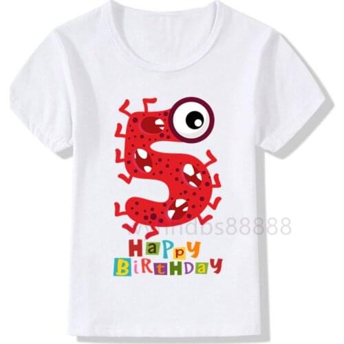 Funny Number Boy Birthday Number Printed T-shirt Kids Birthday T-shirt Boys and Girls Fun Number Gift T-shirt Gift Cute T Shirt