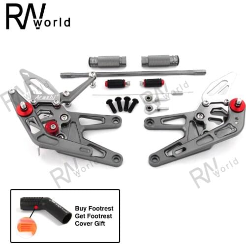 Motorcycles Rearset Footrest For YAMAHA YZF R6 2003-2005 CNC Adjustable Rear Sets Foot Rest Pegs Pedal YZFR6 YZF-R6 2004 Gray