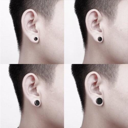 1PC Strong Magnet Magnetic Mens Ear Clip Round Beautiful Circle Non Piercing About6mm/8mm/10mm/12mm 2Colors for Women Earrings