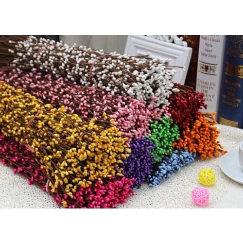100pcs 40cm Artificial Wreath Flower Small Berry Rattan Pip Berry Garland for DIY Party Wedding Banquet Decoration