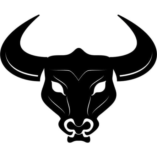 14.1*11.6CM Bull Head Decoration Funny Car Styling Vinyl Bumper Decal Cool Car Sticker Black/Silver S1-2670