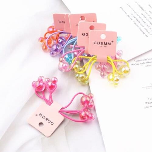 2PCS New Cute Princess Color Double Animal Head Headwear Kids Elastic Hair Bands Children Ropes Girls Accessories Baby Headdress